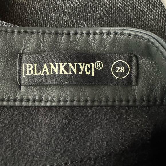 Blank NYC Leather and Denim Patchwork High-Rise Miniskirt Black NWT Size 28 - Picture 10 of 10